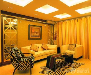 家庭装修混搭风格正方形客厅组合沙发效果图