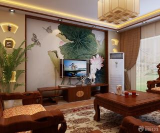 中式新古典风格客厅装修效果图 