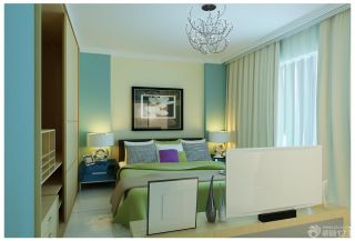 现代家居三室一厅卧室颜色搭配装修效果图