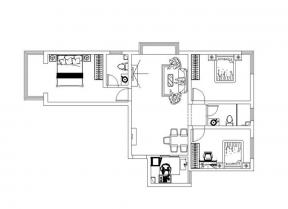 雍和慢城110平米三居室平面图