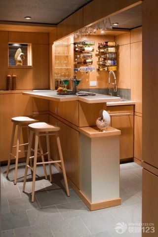 现代温馨家庭酒柜吧台装修效果图大全2014图片