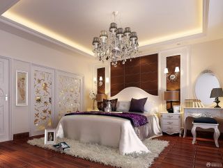 欧式家装设计大卧室双人床装修效果图