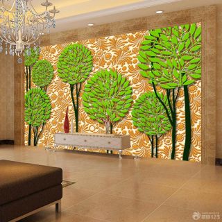 3d立体浮雕花纹手绘抽象树电视背景墙效果图