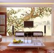 大型客厅手绘花鸟电视背景墙图片设计