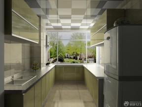 家装现代超小厨房铝扣板贴图效果图欣赏