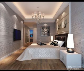 现代家居卧室颜色搭配背景墙壁纸装修图