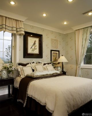 欧式田园风格125平米新房卧室装修效果图设计