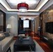 新中式风格正方形客厅中式吊灯装修图