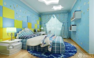 现代儿童卧室兼书房装修效果图欣赏