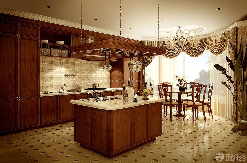 美式风格家居厨房装修样板间