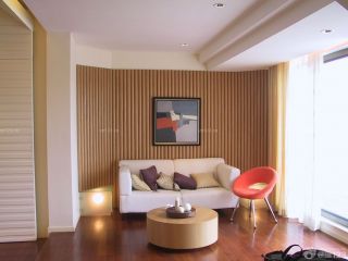 抽象艺术画中式沙发背景墙装修效果图