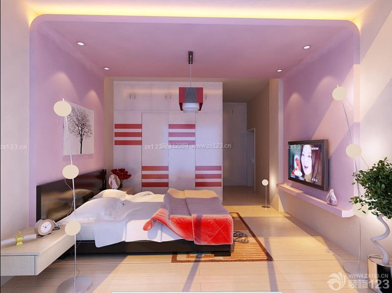 现代风格100平婚房卧室装修效果图欣赏