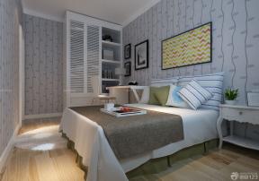 15平米卧室双人床花纹壁纸设计图