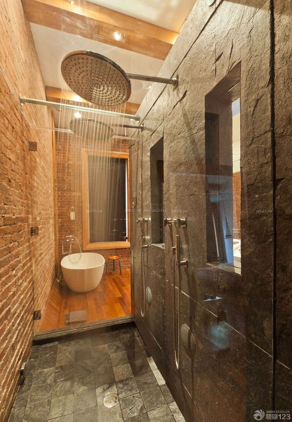 混搭风格70平米房子创意卫浴装修实景图
