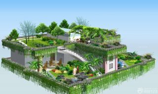 别墅屋顶花园景观设计效果图大全2014