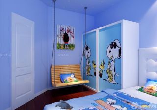 温馨可爱儿童卧室整体衣柜效果图