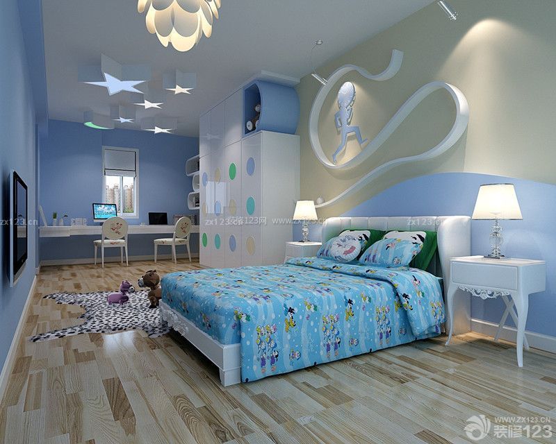 创意个性儿童卧室吊顶装修效果图大全2014图片