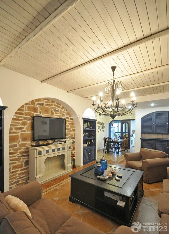 地中海风格家庭室内装修样板房图片