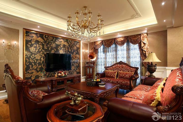 古典家居时尚客厅组合沙发装修效果图大全