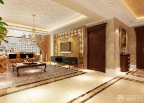 欧式家装设计效果图 大客厅 地毯