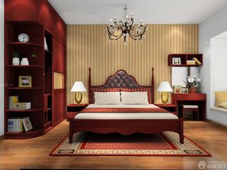 卧房家具简欧风格家具床与装饰柜组合效果图