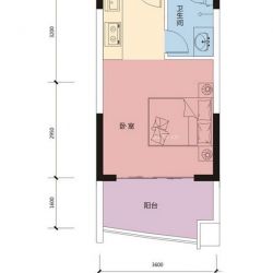 东山绿景·波拉小城G5户型图1室1厅1卫1厨 32.31㎡