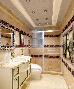 浴室玻璃隔断 卫生间洗手盆图片 卫生间仿古砖效果图