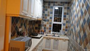 美式装修风格样板房 厨房仿古砖效果图 组合柜设计