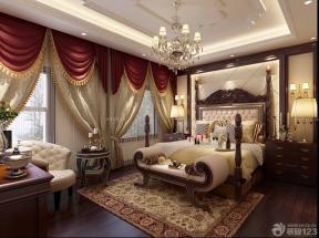 欧式家装设计效果图 大卧室 四柱床