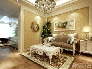 欧式家装设计休闲区布置沙发背景墙效果图