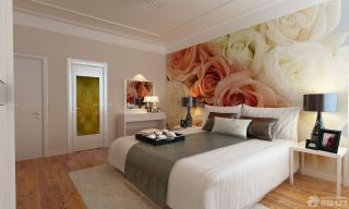 简约个性结婚卧室床头背景墙设计图片