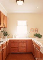 美式风格小户型婚房厨房组合柜设计实景图