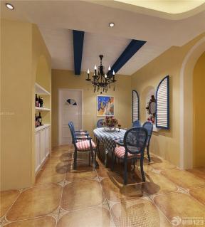 地中海风格设计家庭餐厅餐桌餐椅装修图