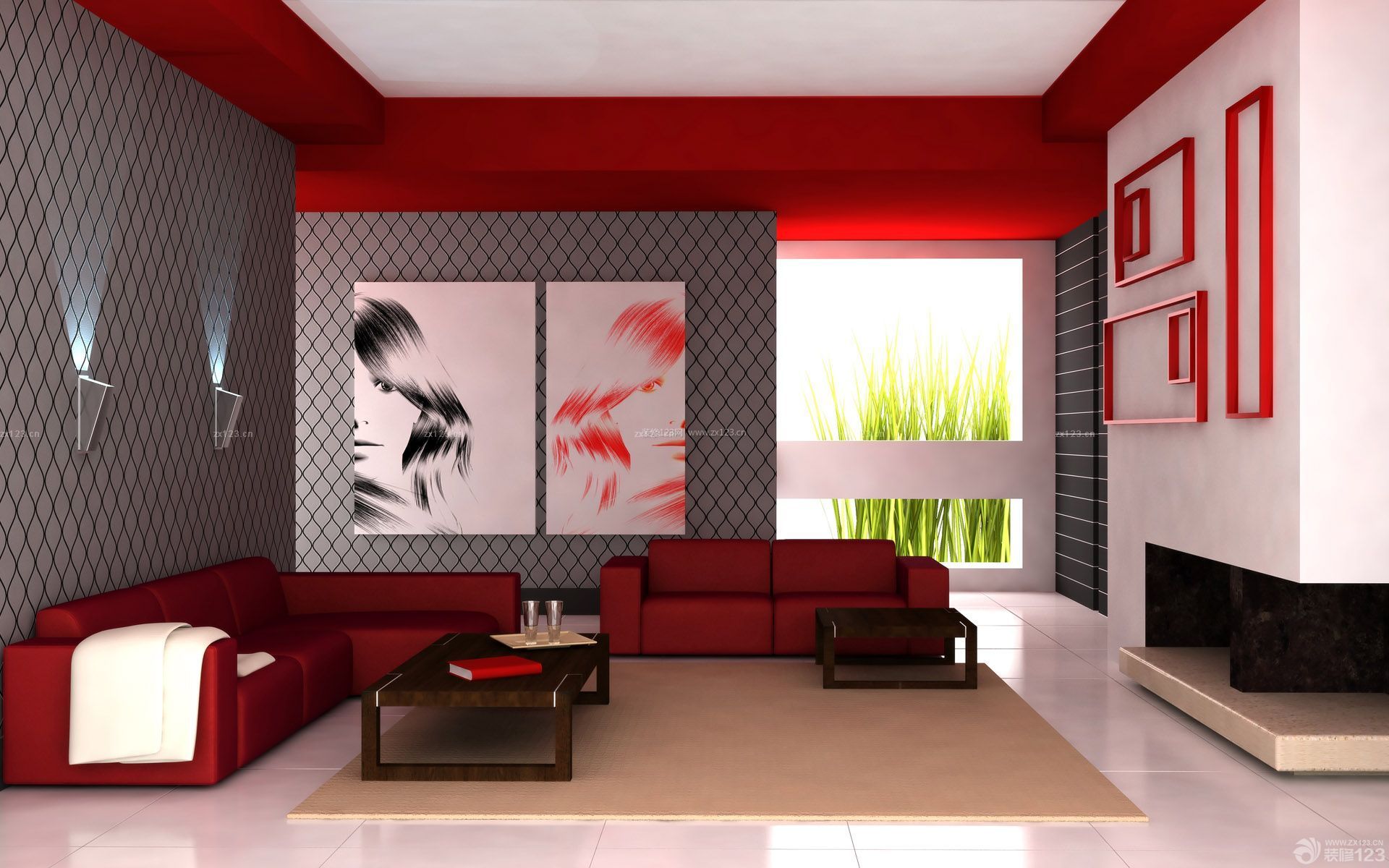 80平米小户型结婚新房客厅墙纸装饰图片设计