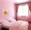现代风格卧室粉色墙纸装饰效果图