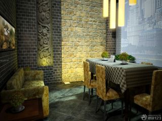 家庭餐厅仿古砖装修效果图