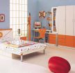 现代风格110平家装儿童房蓝色墙纸装饰效果图