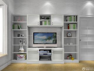 交换空间客厅电视背景墙组合柜设计效果图