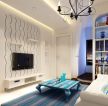 地中海风格54平米家装一室一厅单身公寓客厅装修效果图欣赏