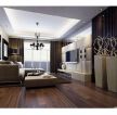 新中式风格家庭休闲区深褐色木地板装修图