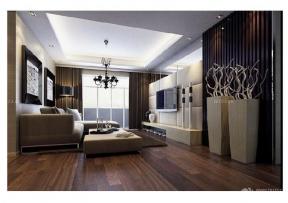 新中式风格 家庭休闲区 深褐色木地板