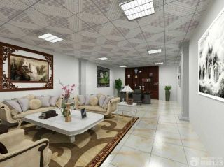 中式装修风格办公空间组合沙发效果图