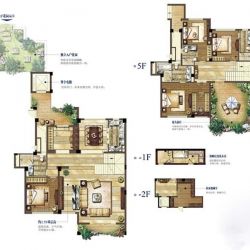 建发·璟墅5层3叠上叠C户型5室3厅5卫1厨