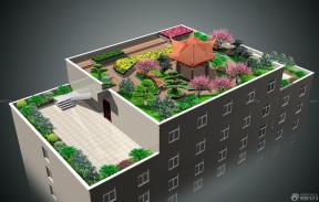 食品公司屋顶花园休闲区绿化景观图