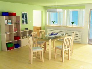 小清新现代风格115平米家装餐厅餐桌设计图片欣赏