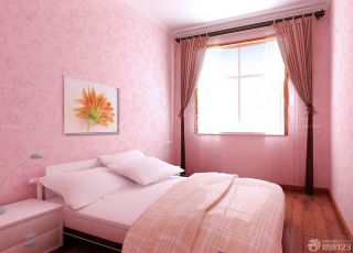 粉色调家装现代风格卧室墙纸装饰效果图大全
