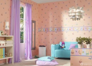 温馨现代风格儿童房墙纸装饰图片展示