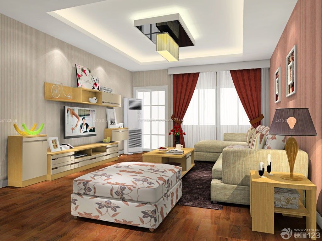 22平米新古典简欧风格客厅家具装修效果图