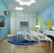 蓝色调卧室墙纸装饰效果图设计
