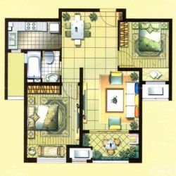 新城悠活城三期户型图C户型图  面积:85.00m2